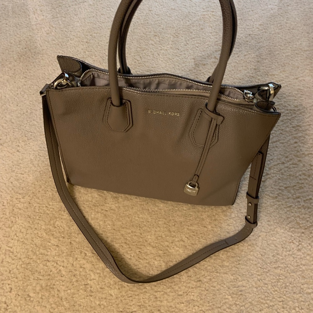 Michael Kors Gray Satchel with Dual Handles